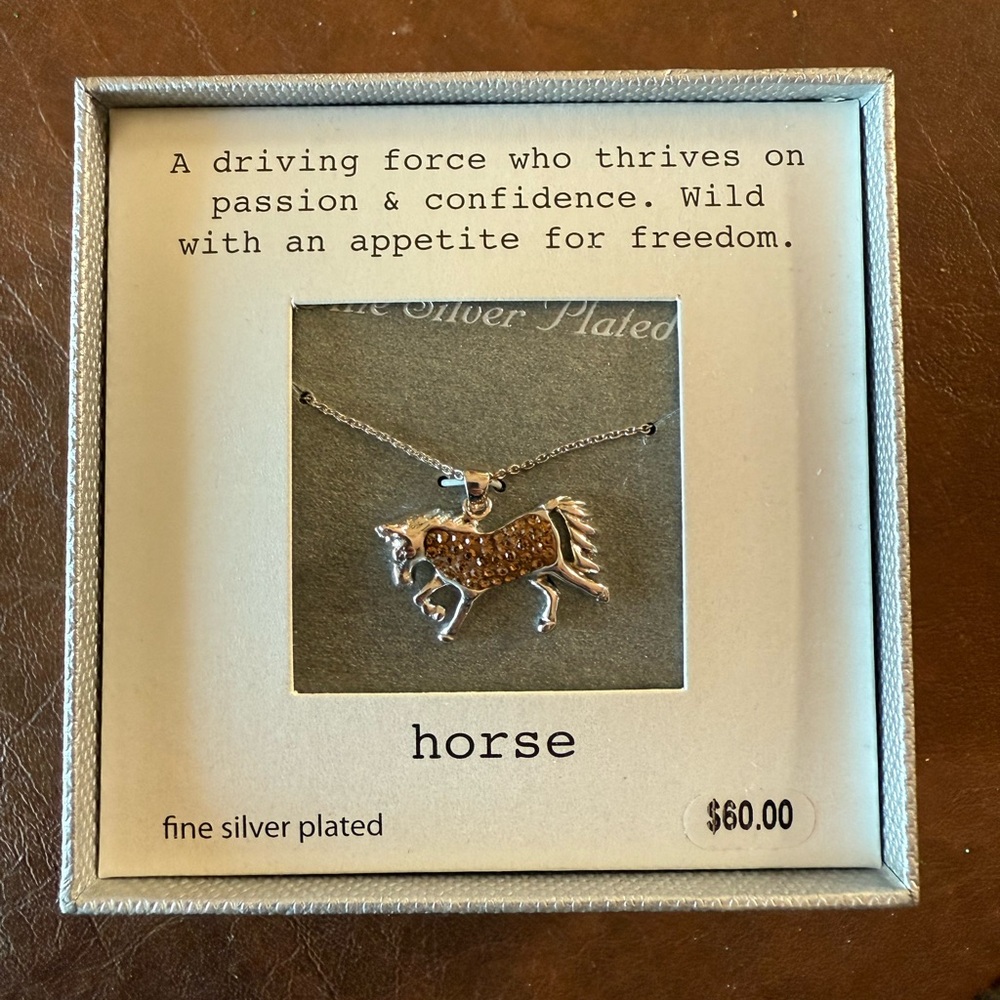 Silver Plated Horse Necklace